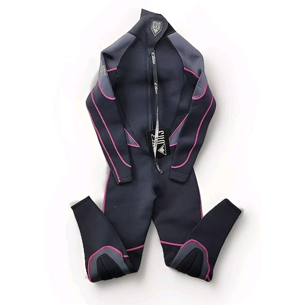 NEW - EVO Elite 3mm Women Full Length Wetsuit Size 7/8 Black Pink Trim